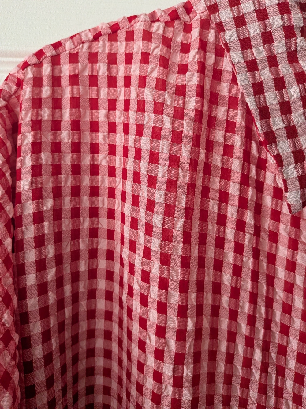 NWT Zadie B's Red Gingham Button-Front Ruffle Duster Dress - Picture 7 of 12